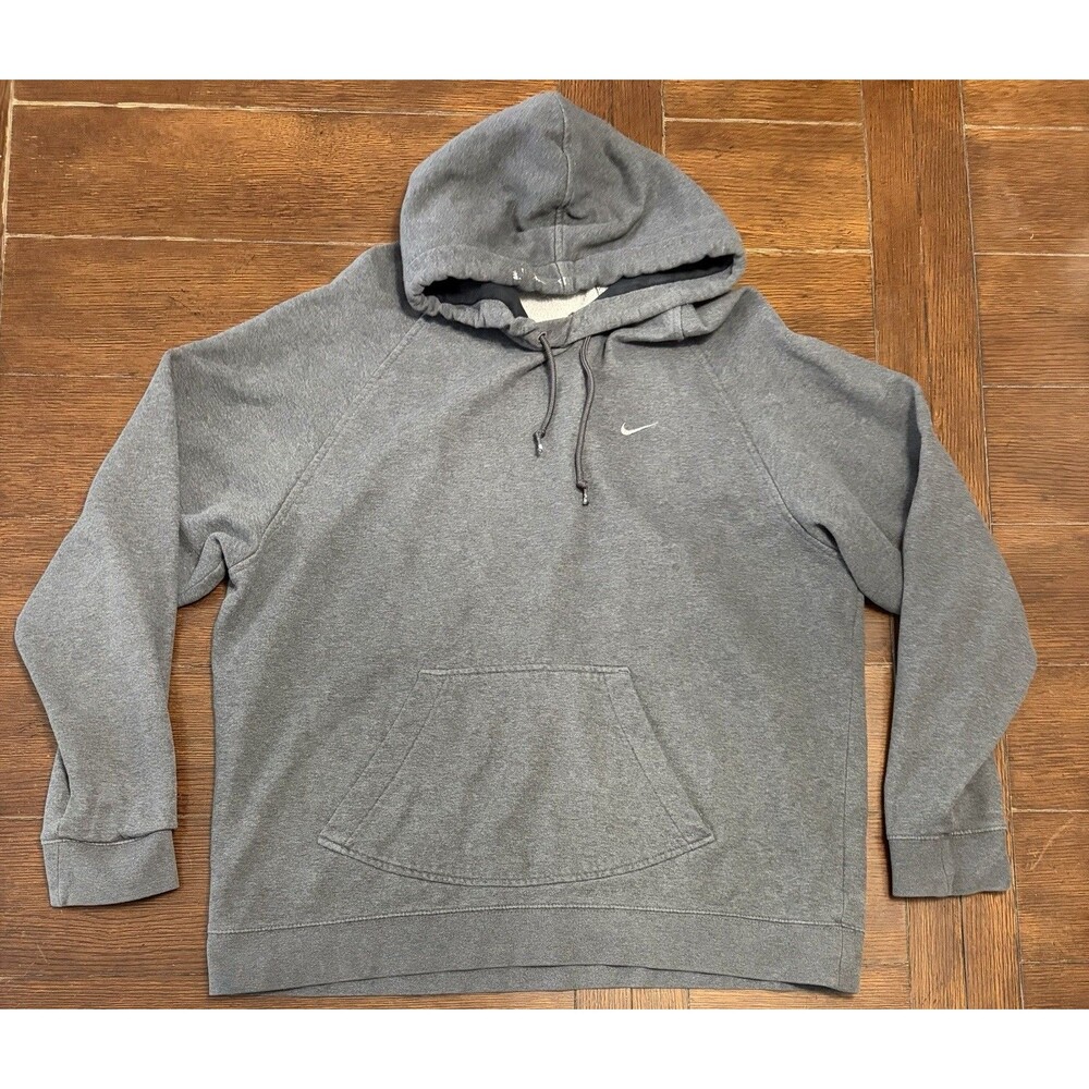 Vintage Men’s Nike Silver Tag Size XL Grey Swoosh Hoodie Sweatshirt